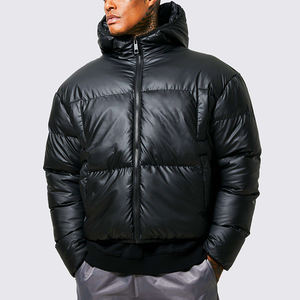 Veste à bulles de haute qualité OEM, vestes à bulles rembourrées, logo personnalisé, veste à bulles noire chaude d'hiver, veste à bulles à capuche pour homme - Product Image 3