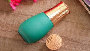 High Quality Pure Copper Bedroom Bottle with Inbuilt Glass Copper Vess with Premium Packaging Made in India - Product Image 3