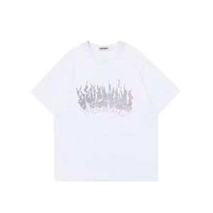 Venta al por mayor 100% algodón camisetas para Hombres Nuevo diseño Streetwear moda impresa con diamantes de imitación personalizables hombres camisetas - Product Image 3