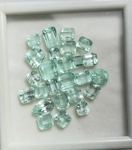 Pierre précieuse en vrac émeraude colombienne naturelle en forme d'octogone pierre précieuse à facettes - Product Image 2