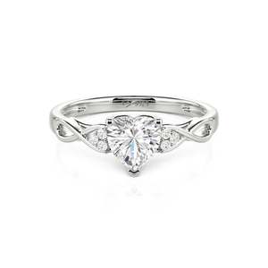 Jeulia Custom Infinity Twist Heart Diamond <b>Ring</b>-Rhodium Plated Fashion Engagement <b>Ring</b> - Product Image 1