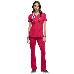 ชุดเครื่องแบบแพทย์แขนสั้นสำหรับผู้หญิงชุดเครื่องแบบขัดผิวสำหรับโรงพยาบาลพร้อมโลโก้ - Product Image 1