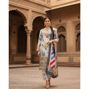 Elegante Colección de Salwar Kameez de Invierno Khaddar de 3 Piezas, Estampado Moderno, Secado Rápido, Corte Regular, Informal para Mujer, 2025, Masoori, Pakistán - Product Image 2