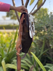 Cowhide Fur Leather Classic Hot Sale <b>Backpacks</b> Leather <b>Backpack</b> Handmade <b>Backpacks</b> Unisex Multi Uses <b>Stylish</b> - Product Image 3