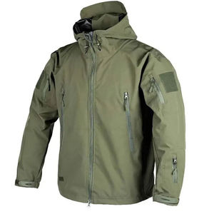 Chaqueta Deportiva Casual para Hombre, Cortavientos, de Softshell, con Forro Polar, Estampado Reflectante, Cierre de Cremallera, para Senderismo, Invierno, con Capucha - Product Image 2