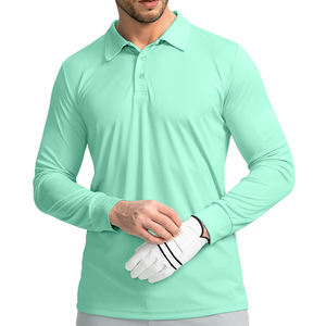 Polo para Hombre, Ropa Deportiva Transpirable, Color Sólido Personalizado, Manga Larga, Cuello Camisero, Polo de Alta Calidad para Hombre - Product Image 1