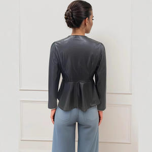 CAS'T E FO'R INTERNATIONAL Chaqueta de cuero sólido ecológica para mujer Tallas grandes Streetwear Moda - Product Image 3