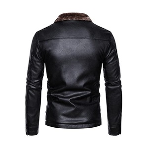 Plus <b>Velvet</b> <b>Men</b> Thick Full Grain Leather <b>Jacket</b> Youth Fashion PU Leather <b>Jacket</b> Coat Size 2024 <b>Men's</b> Top Quality - Product Image 2