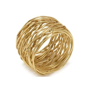Premium Quality Gold Plated <b>Aluminum</b> <b>Wire</b> <b>Mesh</b> Modern Luxury Napkin Ring Stocked Wedding Table Decoration Eco-Friendly Durable - Product Image 1