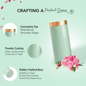 Jarrón de metal chapado en oro de lujo, maceta hecha a mano para decoración de bodas, centro de mesa para eventos y estilo interior moderno - Product Image 3