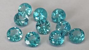 Apatite de couleur Paraiba naturelle coupe ronde 5mm à facettes-Apatite lâche excellente qualité bonne couleur Apatite ronde - Product Image 2