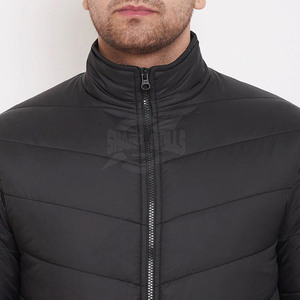 Chaqueta de Invierno para Hombre, Acolchada, de Lona, con Cuello Alto, Impermeable, Resistente al Viento, Lisa, Teñida, de Alta Calidad, para Actividades al Aire Libre - Product Image 4