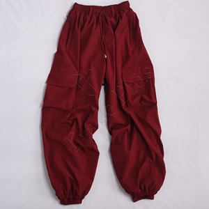 Pantalones holgados de nieve cintura elástica Casual Color sólido 100% poliéster tendencia suelta High Street Hip Hop impermeable a prueba de viento pantalones de esquí - Product Image 3