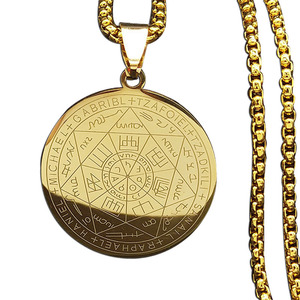 Colliers pour hommes 7 Archanges Salomon, Sigils des Quatre Rois, Protection des Sept Jours, Bijoux Ange Gardien, Acier Inoxydable, Cristal - Product Image 5