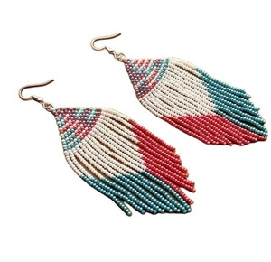 Boucles d'oreilles en textile de coton cousues à la main, broderie florale, forme ronde, bijoux statement, cadeau de mariage - Product Image 5
