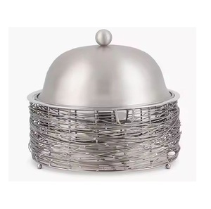 Réchauffeur de nourriture avec support en treillis métallique Casseroles de haute qualité pour servir des aliments faits à la main Hotpot en métal pour les mariages et les fêtes - Product Image 1