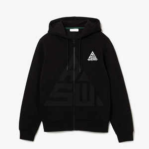 Nouveau style, sweat à capuche zippé pour homme, vente en gros personnalisée, haute qualité, écologique, respirant, uni, teint en fil, polyester/coton 300g - Product Image 1