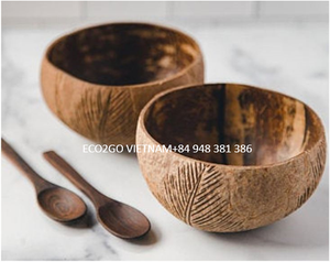 Vente en gros de bols de noix de coco et bol de coquille de noix de coco avec cuillère peut logo laser gravé, emballage personnalisé de Eco2go Vietnam - Product Image 4