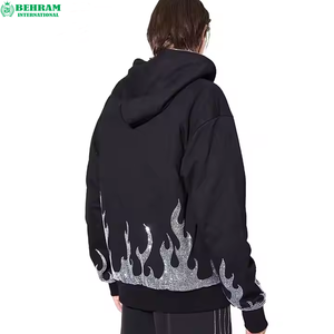 Sweat à capuche personnalisé avec logo, fermeture éclair intégrale, impression sérigraphiée en relief, en molleton/éponge française, respirant, séchage rapide, sans cordon, épaules tombantes - Product Image 1