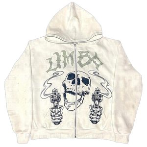 Men's Oversized Zipper Unisex Heavy Weight 100% Cotton Black Custom Spider Embroidery <b>Full</b> <b>Zip</b> up <b>Hoodie</b> for Men - Product Image 4