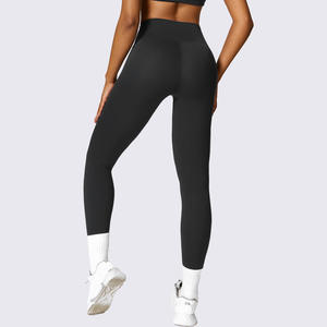 Mallas de cintura alta elásticas de cuatro vías de diseño Popular para mujeres No ver a través de Control de barriga Ciclismo Entrenamiento Yoga - Product Image 5