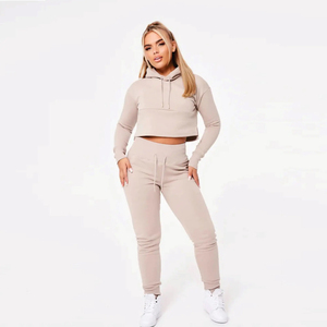 Capucha con cordón 65% algodón 35% poliéster Sky Script con capucha Crop Mink Cropped Sudadera con capucha para mujer - Product Image 2