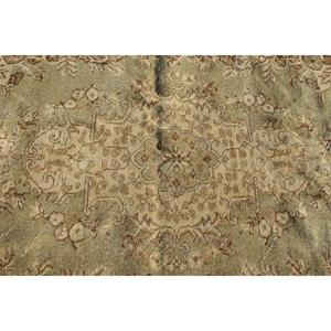 Vintage 5,4x8,7 ft Rug, Large Turkish Rug, <b>Brown</b> Striped <b>Wool</b> Rug - Product Image 5