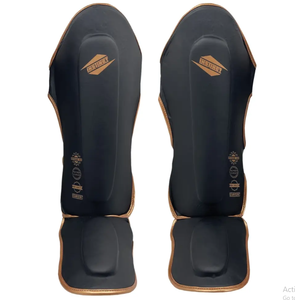 New Design Custom Pro Style Protective Shin n <b>Step</b> Guard Muay Thai MMA Training Synthetic Leather Starter Shin n <b>Step</b> Guard - Product Image 1