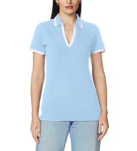 Polo de mujer de estilo ajustado a precio barato, Camiseta de algodón de media manga con logotipo estampado personalizado, polos de mujer de talla Regular para mujer - Product Image 1