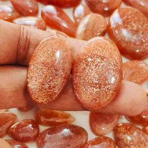 Piedras preciosas de cabujón sueltas pulidas de piedra solar naranja Natural de alta calidad para joyería regalo perfecto para ella - Product Image 3
