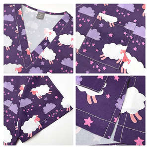 ชุดยูนิฟอร์มสครับพิมพ์ลายคอวีของผู้หญิงชุดพยาบาลทางการแพทย์ผ้ายืดถักสวมใส่สบายสำหรับใช้ในโรงพยาบาล - Product Image 5