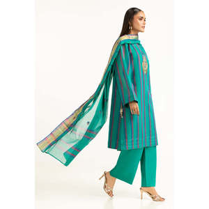 Traje Formal Verde para Mujer con Bordado Jacquard - Product Image 4