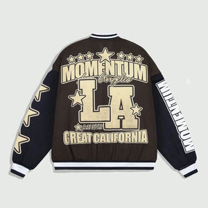 Chaqueta universitaria de hombre de alta calidad con logotipo personalizado de fábrica Bordado de lana de cuero bomber estilo universitario para compradores mayoristas - Product Image 2