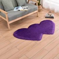 Tapis personnalisé en forme de cœur moelleux, en mélange de soie et de laine, à poils longs de 5-6 mm, pour la maison, un cadeau de mariage ou d'anniversaire