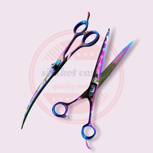 ชุดกรรไกรตัดขนสุนัขแบบมืออาชีพชุดกรรไกรตัดขนสุนัขแบบตรงขอบโค้งบาง4ชิ้น - Product Image 5