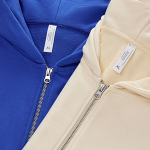 Sweats à capuche en polaire épais et lourd personnalisés, 100% coton, coupe régulière, hommes, épaules tombantes, coupe courte, double fermeture éclair bidirectionnelle, respirant, rapide - Product Image 5
