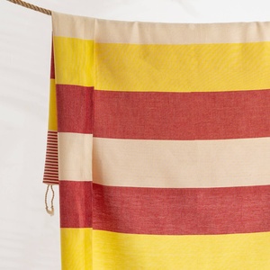 Serviette de plage turque à rayures jaunes et rouges, 33x66 pouces - Product Image 4