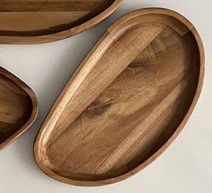 Plateau de service en acacia de forme canarium - Product Image 2
