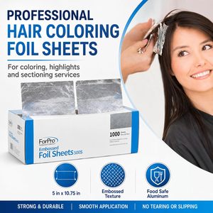 แผ่นฟอยล์สำหรับทำผมแบบป๊อปอัพ ForPro Professional ขนาด 5 x 10.75 นิ้ว แบบตัดสำเร็จ ฟอยล์อะลูมิเนียมลายนูน จำนวน 1000 แผ่น - Product Image 3