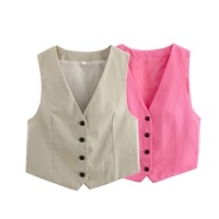 Pour les femmes d'été deux pièces ensemble décontracté couleur unie gilet veste et short femme élégante rue deux pièces tenue
