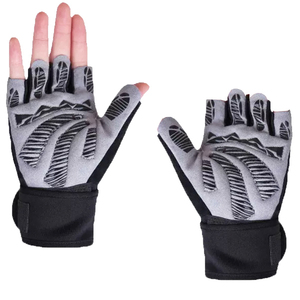 Men's <b>Half</b>-Finger Ventilated Leather Non-<b>Slip</b> Lightweight Breathable Sports Gloves for Fitness Weight Lifting Gym & Outdoor Use - Product Image 3
