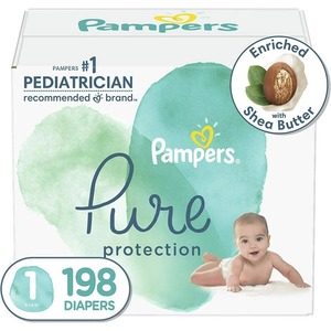 Pampers Pure Protection Couches Hypoallergéniques Premium Pantalons jetables Taille XXL NB Un mois d'approvisionnement (198 pièces) Coton gratuit - Product Image 5