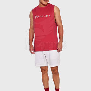 Débardeur sans manches pour homme de qualité supérieure, logo personnalisé imprimé, respirant, confortable, durable, vêtements de sport décontractés, dentelle - Product Image 3