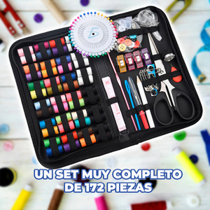 Set da Cucito Portatile da 172 Pezzi per Lavori Artigianali e Lavori a Maglia con Materiali Durevoli in Tessuto e Metallo, Manici in Plastica - Product Image 3