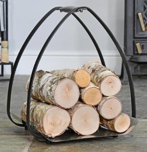 Triangle Shape <b>Wood</b> <b>Storage</b> Rack Double Pipe Design Black Powder Coated Firewood Holder Stylish <b>Garden</b> Accessory - Product Image 2