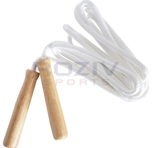 เชือกกระโดดปรับความยาวได้คุณภาพสูงพร้อมลูกปัด ด้ามจับไม้ทนทาน สำหรับออกกำลังกายในสนามเด็กเล่น พร้อมโลโก้สั่งทำได้ - Product Image 4