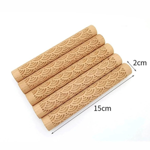 Zig Zag Design Rouleau à pâtisserie en bois avec motif unique pour biscuits créatifs de pâte à pâtisserie et décor de cuisine élégant - Product Image 4