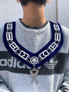 Masonic regalia Blue HOUS Aprons with CHAIN COLLAR & gloves-HSE - Product Image 5