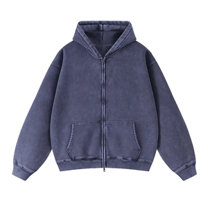Sweat-shirt à capuche ample en coton 400 g/m² pour homme, de haute qualité, épais, avec effet délavé et design brodé, idéal pour l'hiver - Product Image 4