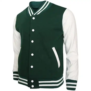 Bajo MOQ Precio al por mayor Hombres Lana Viscosa Poliéster/Algodón Mangas Stand Collar Frente Best Seller Varsity Baseball Sports Jacket - Product Image 4